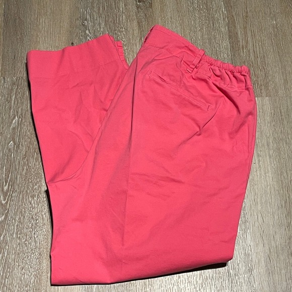 Talbots Woman Pink Capri Pants Size 16W Elastic Waist Casual Cropped EUC - Picture 1 of 8